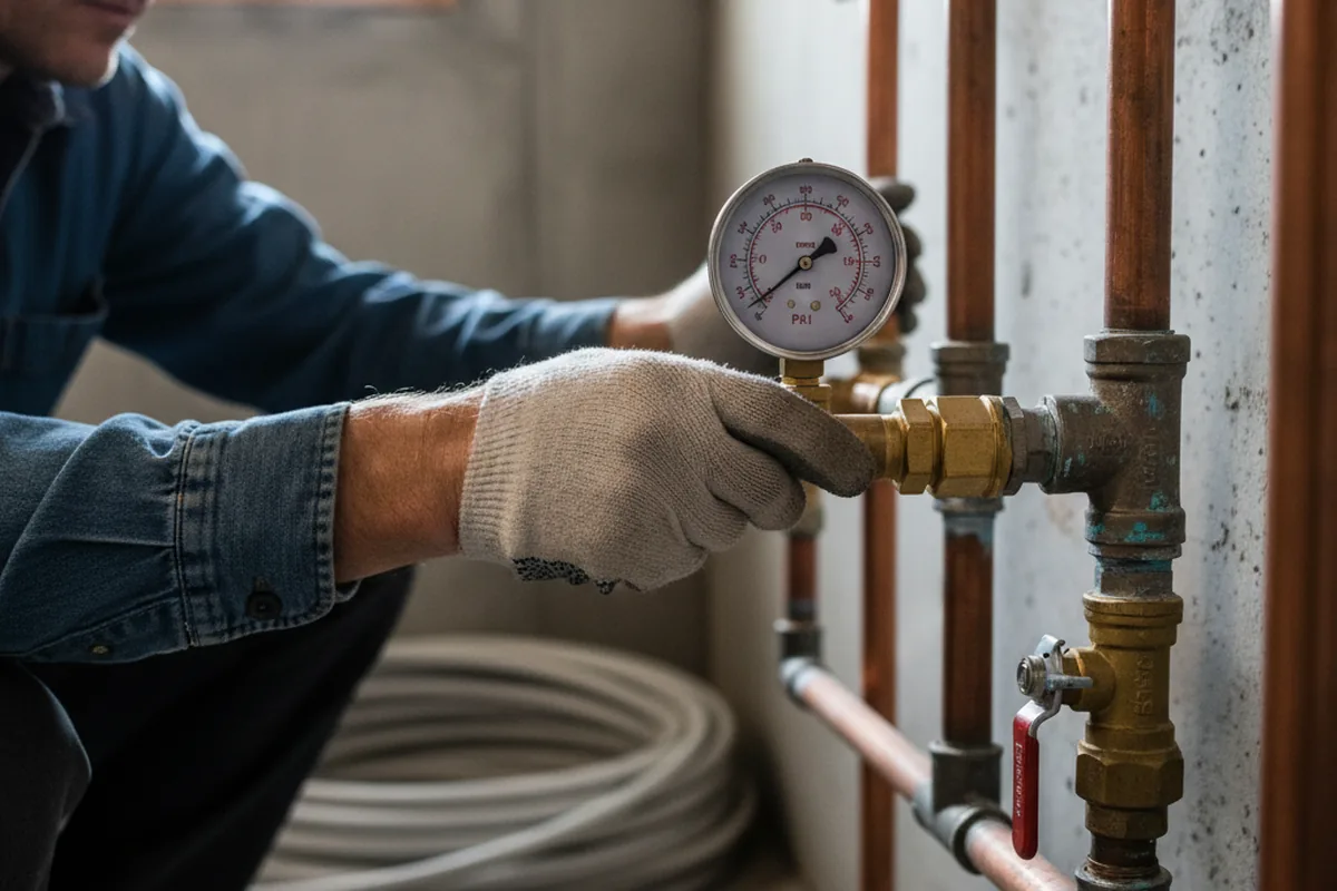 Pressure testing a repaired line during Water Line Repair in Oakley